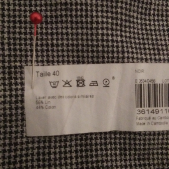 Linen-cotton mix, elastic-waist band casual pants - Picture 7 of 8